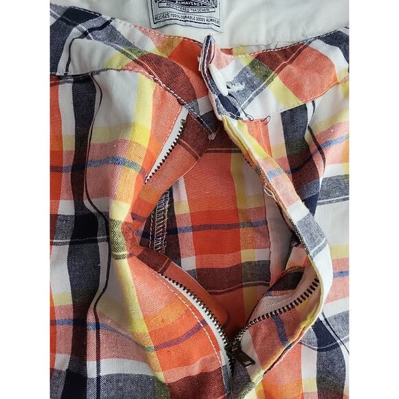 One Tough Brand OTB Shorts Mens Size 40 Orange Blue Plaid Golf Outdoor Cargo - Picture 4 of 9